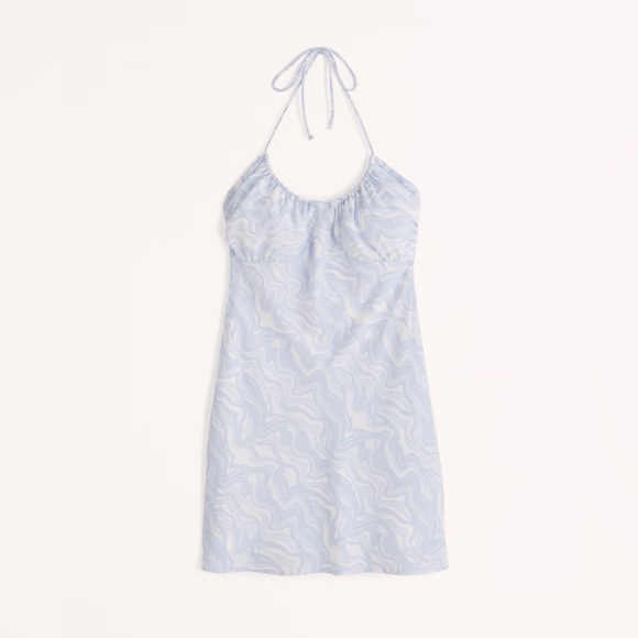 Abercrombie & Fitch Halter Ruched Mini Dress in Blue - Picture 3 of 5